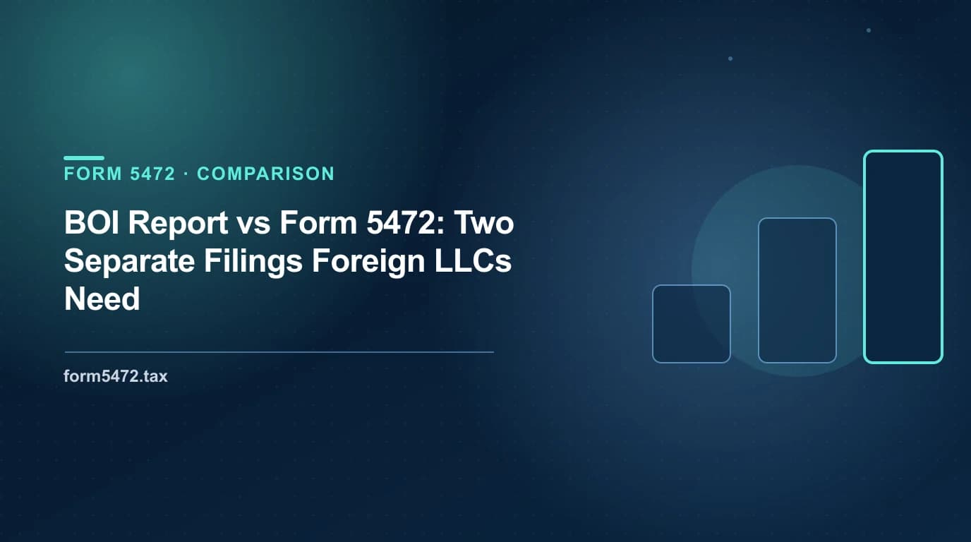 beneficial ownership information report vs Form 5472 — comparing the two filings a foreign-owned US LLC must understand