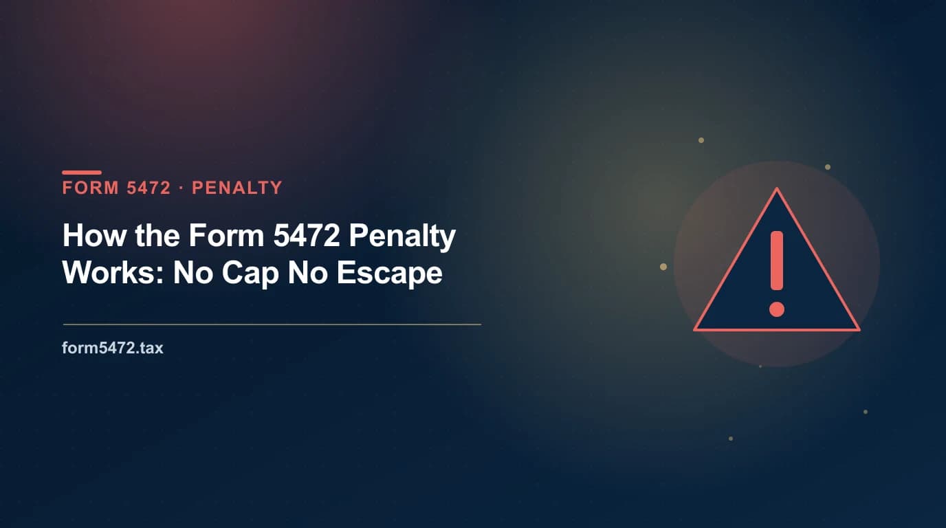 form 5472 penalty explained — the $25,000 IRS penalty for foreign-owned LLCs that fail to file